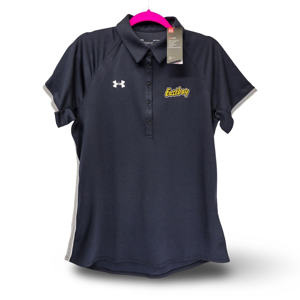 Under Armour Eastbay Polo Shirt Womens Large Navy Blue New